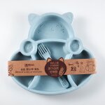 Plaque bleue de 3pcs - ensemble'assiettes en paille de bl pour enfants, vaisselle durable, alimentation ...