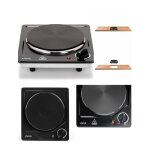 Plaque chauffante encastrable electrique 1 foyer 1500 w protection surchauffe noire pieds antidrapants ...