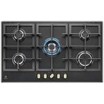 Plaque de cuisson à gaz electrolux kgs 9536 rn - finition fonte noire - poignées bronze - 90 cm Plaque de cuisson à gaz electrolux kgs 9536 rn - finition fonte noire - poignées bronze - 90 cm