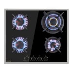 Plaque de cuisson a gaz - klarstein goldflame domino 4 prime - 4 brleurs en laiton - vitrocramique ...