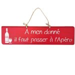 Plaque d�corative en bois rouge a men donn�. . .