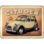 Plaque d�corative en m�tal en relief 20 x 15 cm citro�n - 2cv