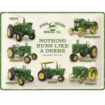 Plaque dcorative en mtal en relief 40 x 30 cm john deere - model chart