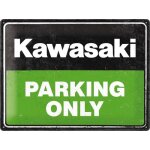 Plaque d�corative en m�tal en relief 40 x 30 cm kawasaki - parking only