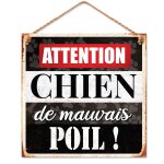 Plaque mtallique - attention chien de mauvais poil