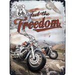 Plaque en m�tal 30 x 40 cm route 66 - freedom (libert�)