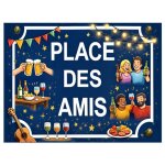 Plaque m�tal place des amis 20 × 15 cm
