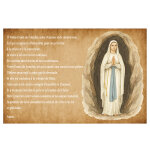 Plaque m�tal pri�re notre dame de lourdes 30, 5 × 20 cm