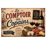 Plaque m�tal vintage le comptoir des copains 30 x 20 cm