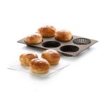 Plaque perfor�e 6 petits pains ronds en silicone lekue