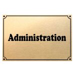 Plaque de porte m�tal or administration