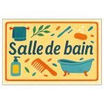 Plaque de porte m�tal salle de bain