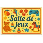 Plaque de porte m�tal salle de jeux