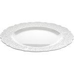 Plaque de service en porcelaine blanche vtue dalessi avec dcor en relief