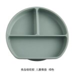 Plaque verte - assiettes alimentaires en silicone pour enfants, coffre - fort alimentaire approuv, assiettes ...