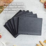 Plat en ardoise avec pierre carrée noire naturelle, sous - verre solide sushi steak barbecue assiette ... Plat en ardoise avec pierre carrée noire naturelle, sous - verre solide sushi steak barbecue assiette ...