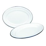 Plat ovale email blanca 30 x 20 cm
