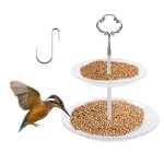 Plateau d'alimentation pour oiseaux a 2 niveaux, plateforme d'alimentation pour oiseaux, plateau suspendu ...