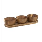 Plateau aperitif 4 pieces bois acacia 30x6. 1x10cm