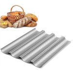 Plateau a baguette en acier inoxydable, moule a ptisserie en bton perfor franais antiadhsif, pour ...