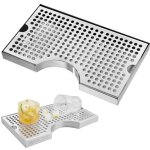 Plateau egouttoir - vevor - colonne a bire - 30x18x2, 5 cm - inox 304 - 4 coussinet - couvercle amovible ...