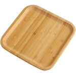 Plateau de service carr� en bambou robuste et l�ger 20 x 20 x 1. 5 cm