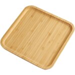 Plateau de service carr� en bambou robuste et l�ger 25 x 25 x 1. 5 cm