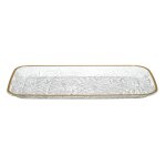 Plateau service lisere or 34x18. 5cm transparent