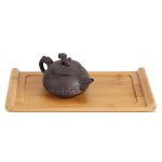Plateau a th en bambou naturel de style chinois, rectangulaire, pour snacks, desserts, plateau de service, ...