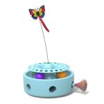 Plateau tournant electrique 3 en 1 pour chat, perforateur de trous volants pour chat et papillon, divertisseme ...