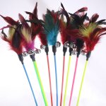 Plumeaux pour faire jouer votre chat, jouet aux couleurs aléatoires, bâton de jeu avec plumes noires ... Plumeaux pour faire jouer votre chat, jouet aux couleurs aléatoires, bâton de jeu avec plumes noires ...