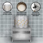 Plumeuse pour oiseaux acier inoxydable 60x39 cm - dplumer en 60 sec jusqu' 8 oiseaux - abattoir, agriculture ...