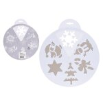 Pochoir dessins no�l rotatif decoration vitre 30cm