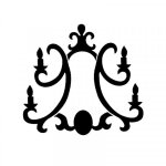 Pochoir - motif chandelier - repositionnable - 42 x 46 cm - peinture - d�coration