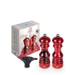 Podium duo moulin poivre et moulin sel acryl rouge 18 cm