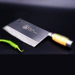 Poigne jaune - couteau a trancher de qualit suprieure pour chef, pour l cuisine chinoise, rasoir tranchant, ...