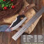 Poigne de noyer mtg47 - couteau d'abattage a anneau de 6 pouces, pour poisson, cochon, mouton, porc, ...