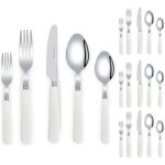 Poigne en plastique epaissie cuisine acier inoxydable argenterie vaisselle couverts ensemble de couverts ...