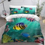 Poisson housse de couette x imprim�� d animaux de dessin anim�� mignon parure de lit personnes ado fille ...