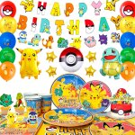Pok�mon d�coration de f�te d'anniversaire pour enfants, articles de table pour f�tes d'anniversaire decoration ...