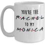 Police d'amis - rachel a monica - tasse a pois de 11 oz