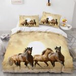 Polyester - coton housse de couette x cm cheval animal parure de lit doux confortable housse de couette ...