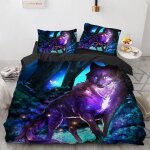 Polyester - coton housses de couettes x cm loup animal linge de lit impression d housse de couette personne ...