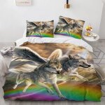 Polyester - coton housse de couette x cm loup animal parure de lit moelleux housse de couette x garcon ...