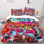 Polyester - coton linge de lit anti - allergique housse de couette x enfant graffitis hip - hop housses ...