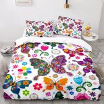 Polyester - coton linge de lit impression d housse de couette x papillon housses de couettes cm x cm ...