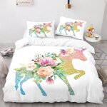 Polyester - coton linge de lit moelleux housse couette x licorne arc - en - ciel housses de couettes ...