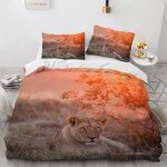Polyester - coton parure de lit anti - allergique housse de couette x enfant lion animal housse de couette ...