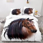 Polyester - coton parure de lit anti - allergique housse de couette x enfant peinture de cheval housse ...