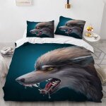 Polyester - coton parures de lit doux confortable housse de couette personne loup animal housse couette ...
